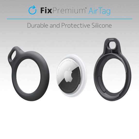 Калъф с връзка за AirTag, Черно, Black, FixPremium