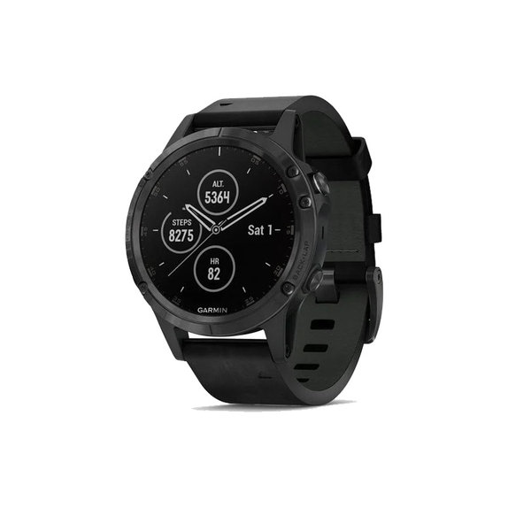 Кожена каишка за Garmin (QuickFit 22mm), Черно, Black, FixPremium