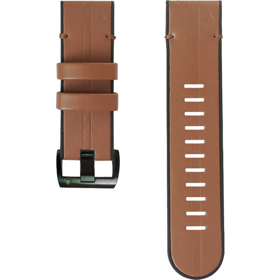 Кожена каишка за Garmin (QuickFit 26mm), светлокафяв, light Кафяв, Brown, FixPremium