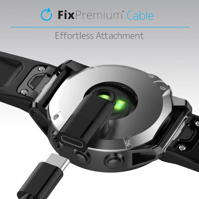 Преходник USB-C за Garmin порт за часовник, Черно, Black, FixPremium