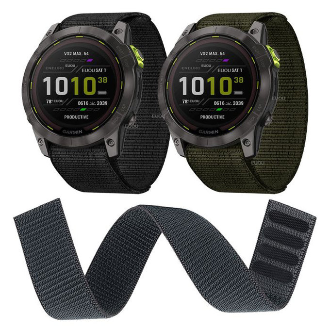 Найлонова каишка за Garmin (26mm), Черно, Black, FixPremium