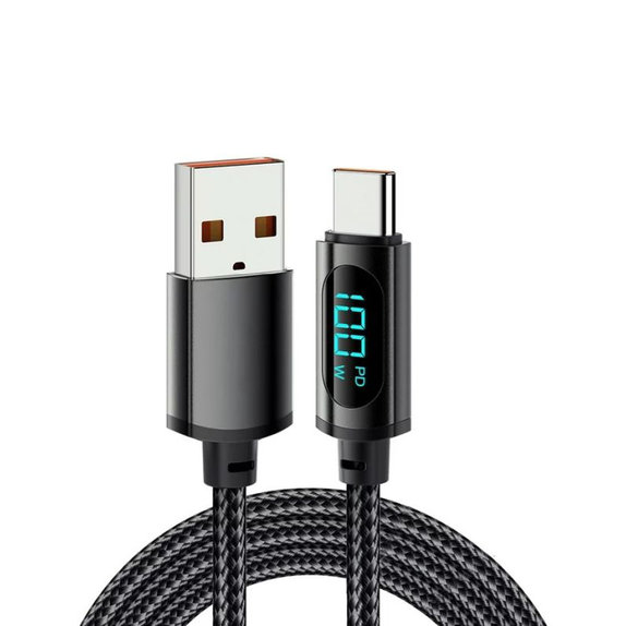USB-C / USB кабел с Power Delivery функция, 1m, Черно, Black, FixPremium