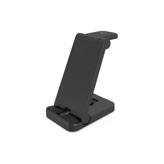 Сгъваема стойка 3в1 за iPhone, Apple Watch и AirPods, Черно, Black, FixPremium