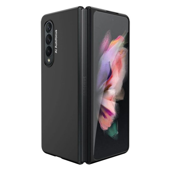 Силиконов калъф за Samsung Z Fold 3, Черно, Black