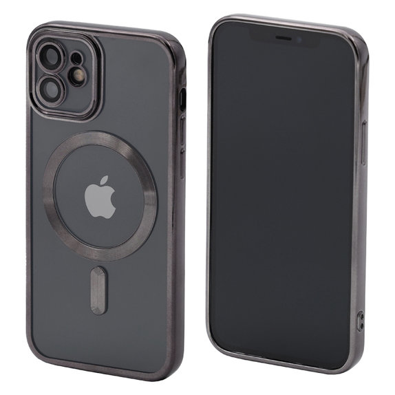 Калъф Crystal с MagSafe за iPhone 12, Черно, Black