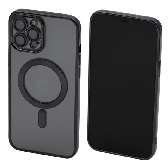Калъф Crystal с MagSafe за iPhone 12 Pro Max, Черно, Black
