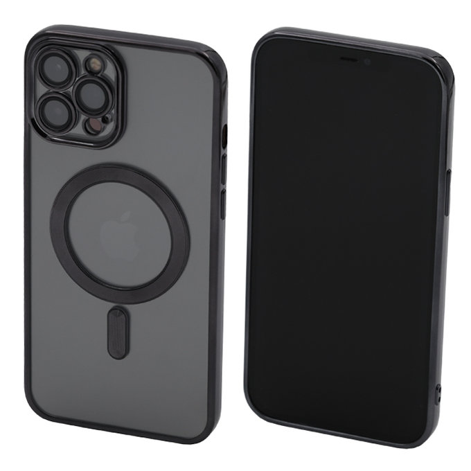 Калъф Crystal с MagSafe за iPhone 12 Pro Max, Черно, Black
