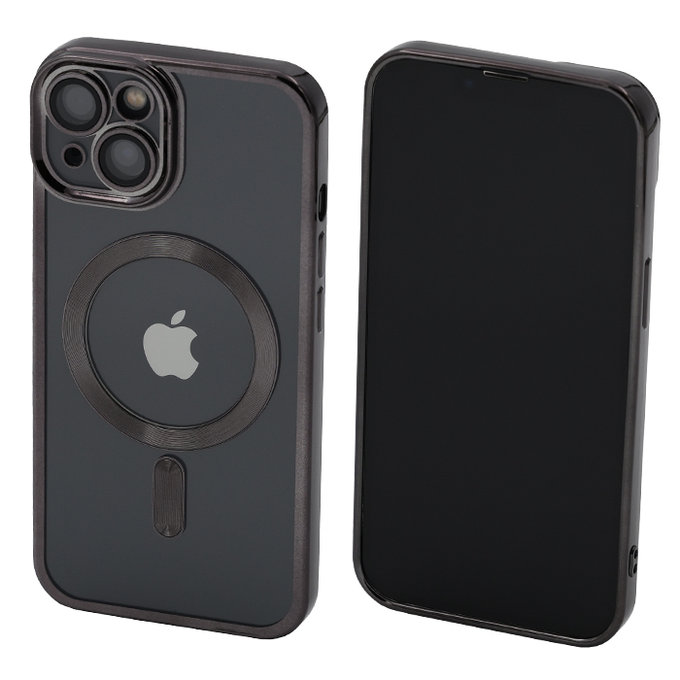 Калъф Crystal с MagSafe за iPhone 13 & 14, Черно, Black