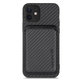 Карбонов калъф с MagSafe портфейл за iPhone 12 mini, Черно, Black