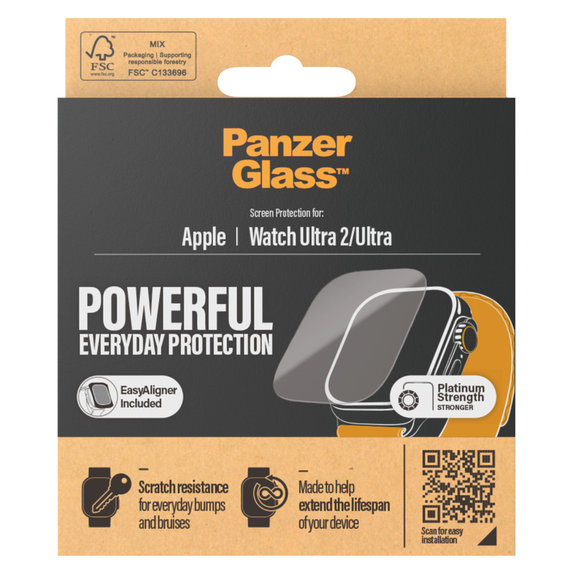 Закалено стъкло AB за Apple Watch Ultra 2/Ultra, Прозрачно, PanzerGlass