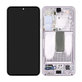 дисплей за Samsung S23 S911B, Тъчскрийн и рамка, GH82-30481D, GH82-30480D, Lavender, Genuine Service Pack