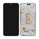дисплей за Samsung A54 5G A546B, Тъчскрийн и рамка, GH82-31231B, GH82-31232B, бял, White, Genuine Service Pack