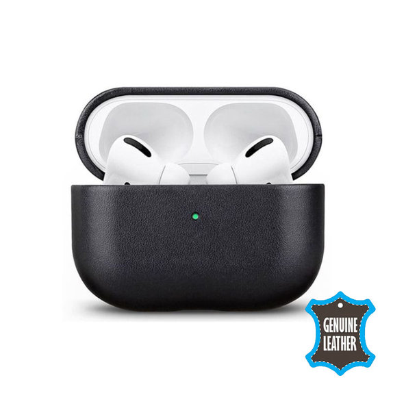 Кожен калъф за AirPods Pro 2, Черно, Black