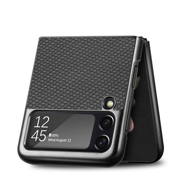 Калъф въглероден за Samsung Galaxy Z Flip 2, Черно, FixPremium