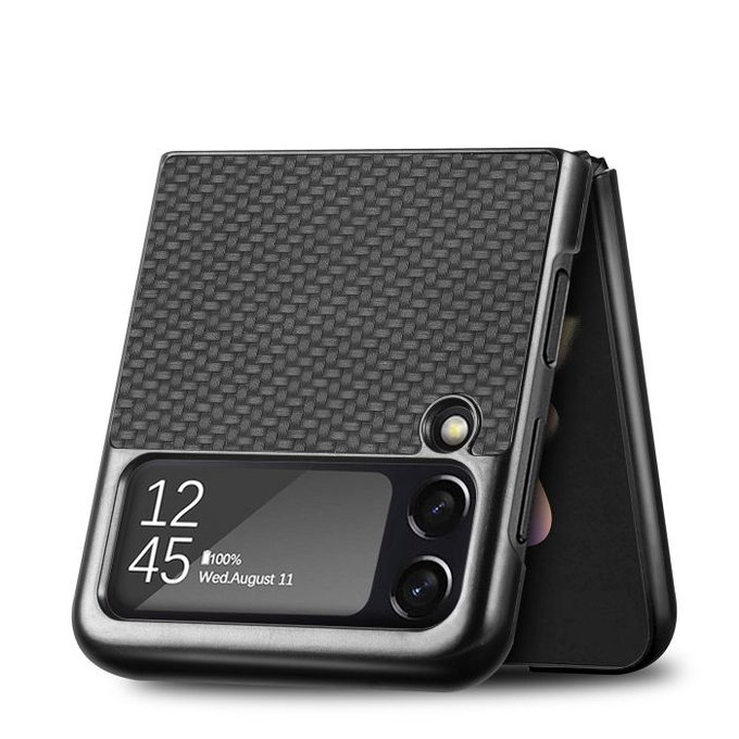 Калъф въглероден за Samsung Galaxy Z Flip 2, Черно, FixPremium