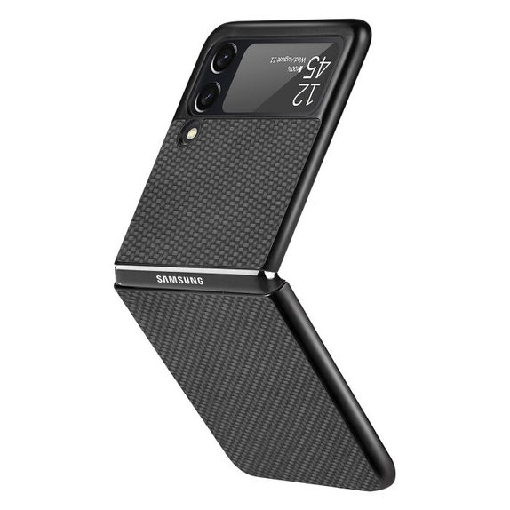 Калъф въглероден за Samsung Galaxy Z Flip 2, Черно, FixPremium