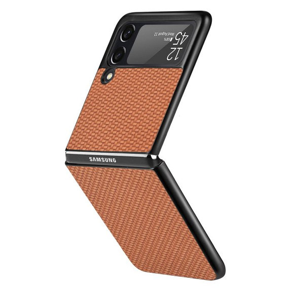 Калъф въглероден за Samsung Galaxy Z Flip 2, Кафяво, FixPremium