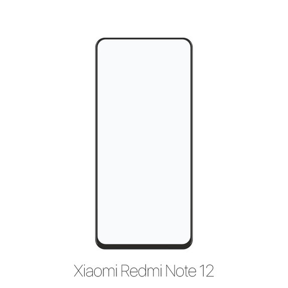 Закалено стъкло FullCover за Xiaomi Червено, Redmi Note 12, FixPremium