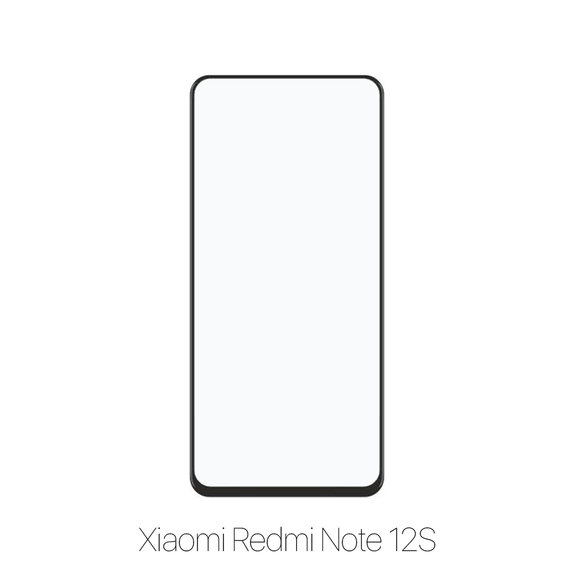Закалено стъкло FullCover за Xiaomi Червено, Redmi Note 12S, FixPremium