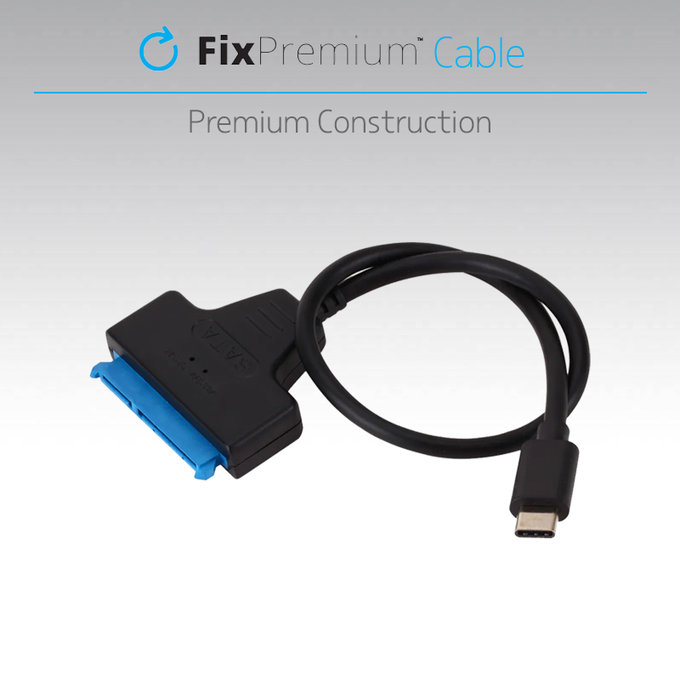 USB / SATA 2.5" кабел, Черно, Black, FixPremium