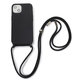 Силиконов калъф с връзка за iPhone 13 & 14, Черно, Black