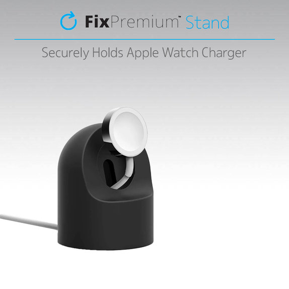 Силиконова стойка за Apple Watch, Черно, Black, FixPremium