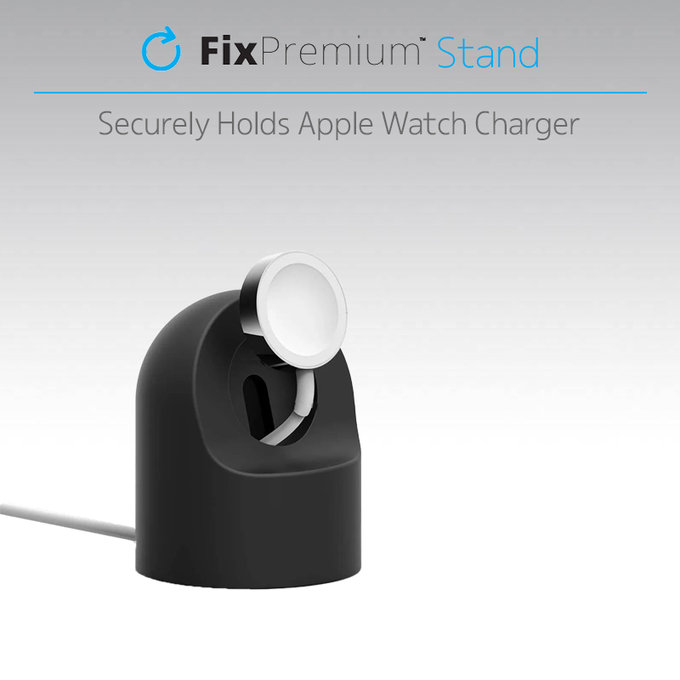 Силиконова стойка за Apple Watch, Черно, Black, FixPremium