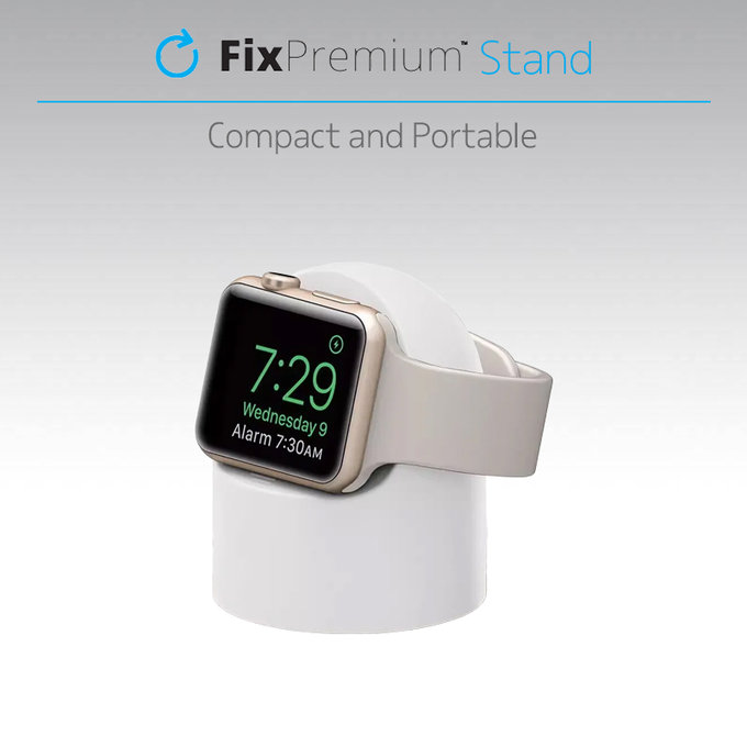 Силиконова стойка за Apple Watch, Черно, Black, FixPremium
