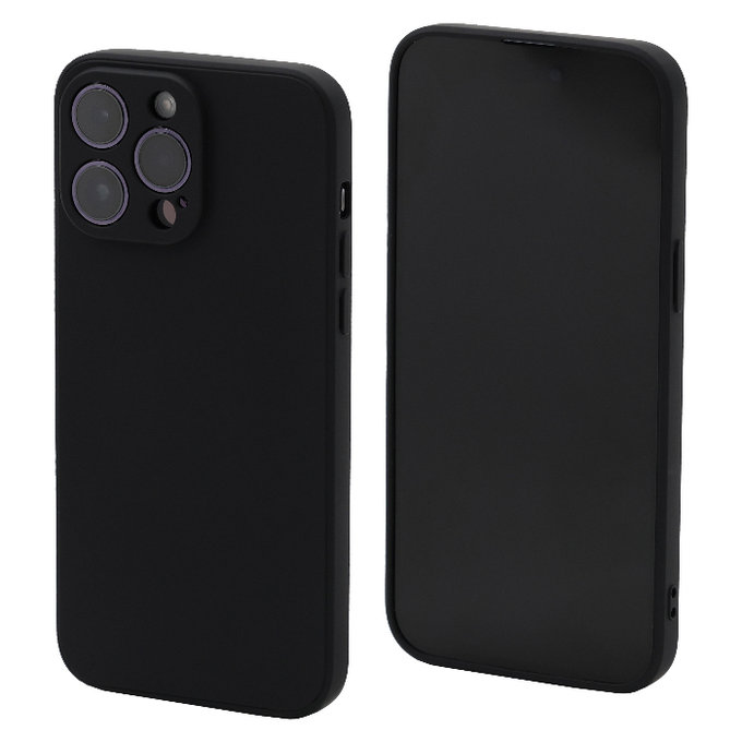 Калъф Rubber за iPhone 14 Pro Max, Черно, Black