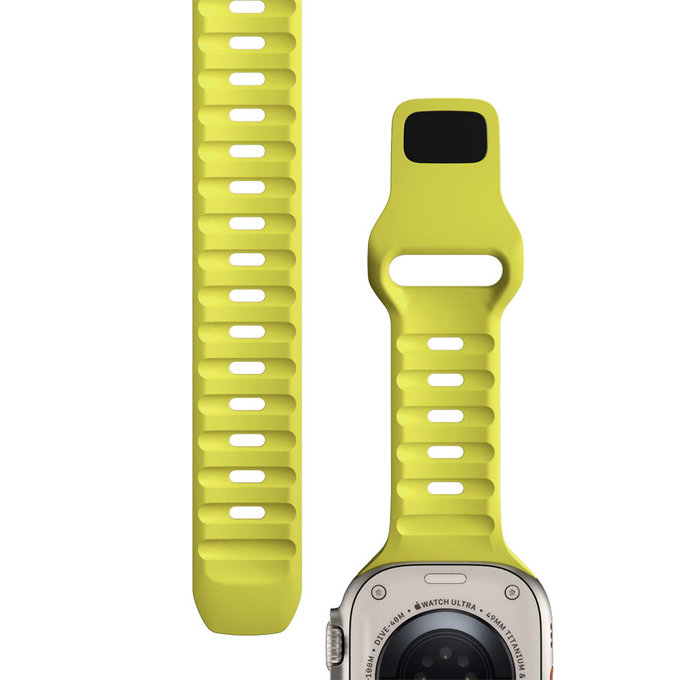 Спортна силиконова каишка за Apple Watch (42, 44, 45 и 49mm), Tartrazine, FixPremium