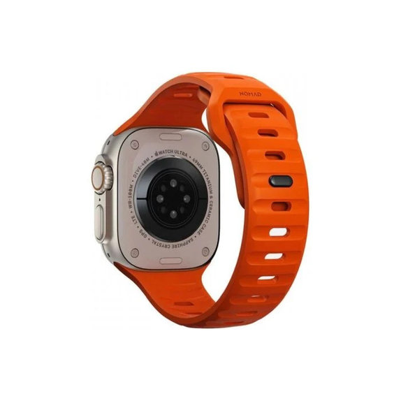 Спортна силиконова каишка за Apple Watch (42, 44, 45 и 49mm), Oранжев, Orange, FixPremium