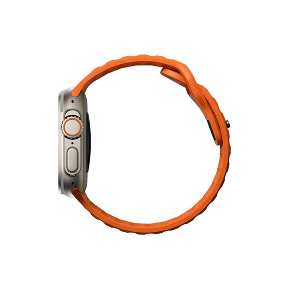 Спортна силиконова каишка за Apple Watch (42, 44, 45 и 49mm), Oранжев, Orange, FixPremium