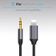 Lightning / Jack 3.5mm кабел, 1m, Черно, Black, FixPremium