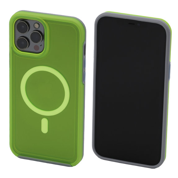 Калъф Clear с MagSafe за iPhone 12 Pro Max, neon Зелен, Green