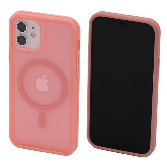 Калъф Clear с MagSafe за iPhone 12 & 12 Pro, Peach Pink