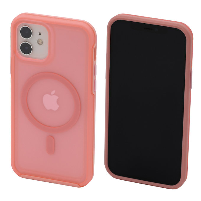 Калъф Clear с MagSafe за iPhone 12 & 12 Pro, Peach Pink