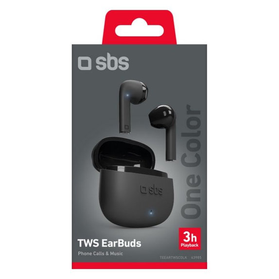 Безжични слушалки TWS One Color, Черно, Black, SBS