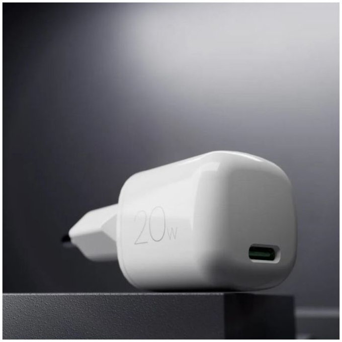 Зарядно устройство MiniPro USB-C, GaN, 20W, Бял, White, PURO