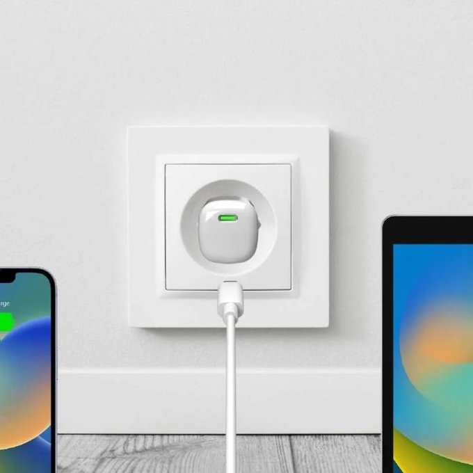 Зарядно устройство MiniPro USB-C, GaN, 20W, Бял, White, PURO