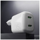 Зарядно устройство MiniPro 2x USB-C, GaN, 35W, Бял, White, PURO
