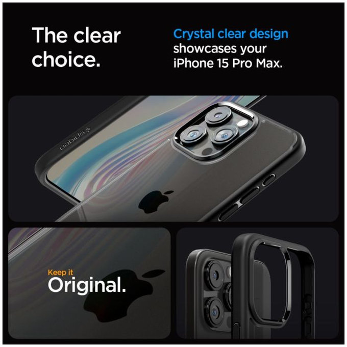 Калъф Ultra Hybrid за iPhone 15 Pro Max, Matte Black