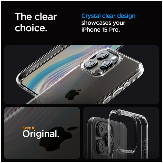 Калъф Ultra Hybrid за iPhone 15 Pro, Crystal Clear