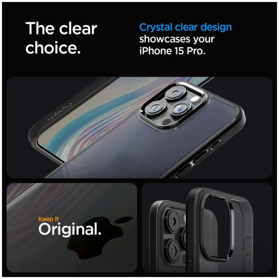 Калъф Ultra Hybrid за iPhone 15 Pro, Frost Black