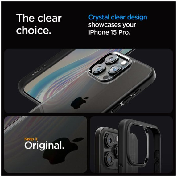 Калъф Ultra Hybrid за iPhone 15 Pro, Matte Black