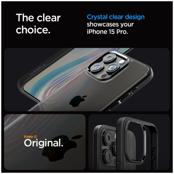 Калъф Ultra Hybrid за iPhone 15 Pro, Matte Black