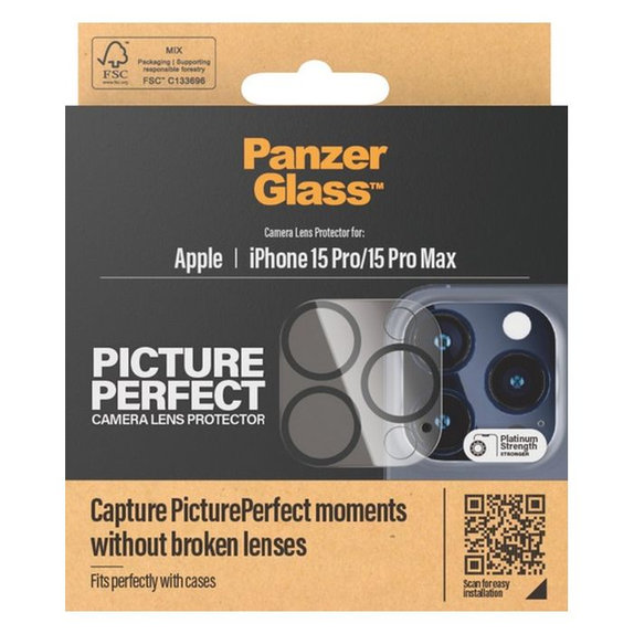 Протектор за обектив на задна камера PicturePerfect за iPhone 15 Pro и 15 Pro Max, Прозрачен, Transparent, PanzerGlass