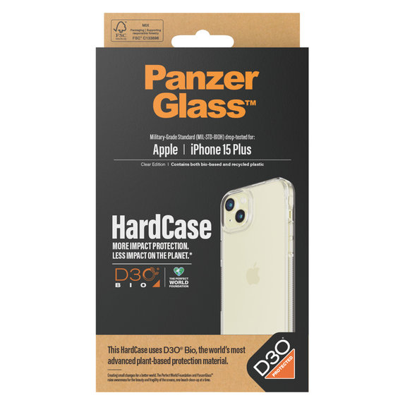 Калъф HardCase D3O за iPhone 15 Plus, Прозрачно, PanzerGlass