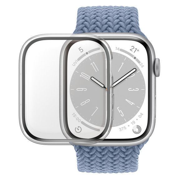 Закалено стъкло Full Body D3O за Apple Watch 9/8/7 41 mm, Прозрачно, PanzerGlass