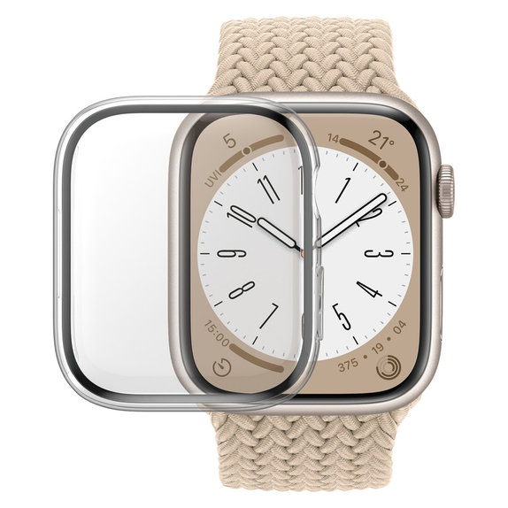 Закалено стъкло Full Body D3O за Apple Watch 9/8/7 45 mm, Прозрачно, PanzerGlass