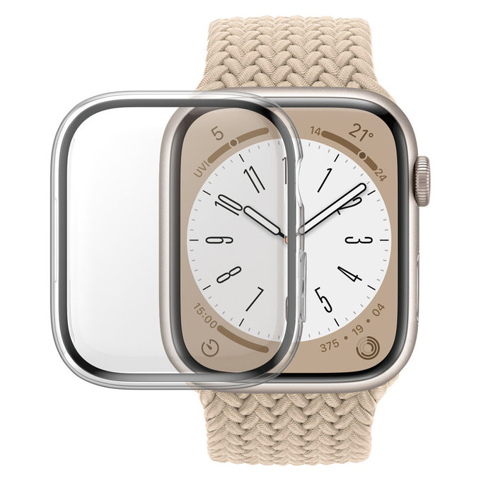 Закалено стъкло Full Body D3O за Apple Watch 9/8/7 45 mm, Прозрачно, PanzerGlass